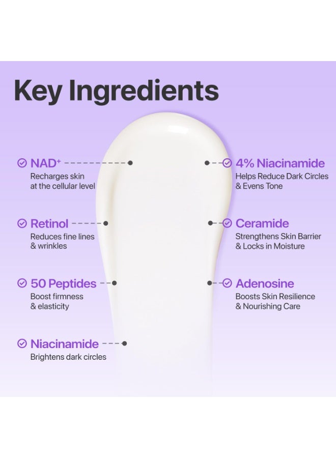 numbuzin No.9 NAD+ Retinol Eye Cream, Depuffing & Firming Eye Serum for Dark Circles, Wrinkles & Fine Lines, Peptides & Niacinamide for Glow & Undereye Radiance, Stocking Stuffers 0.33 fl oz - Image 5