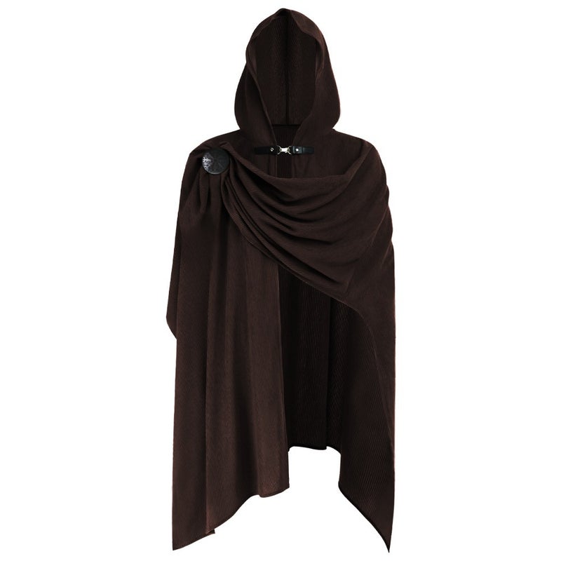 Corduroy Renaissance Cape Cosplay Cloak for Stage Performance and Themed Events