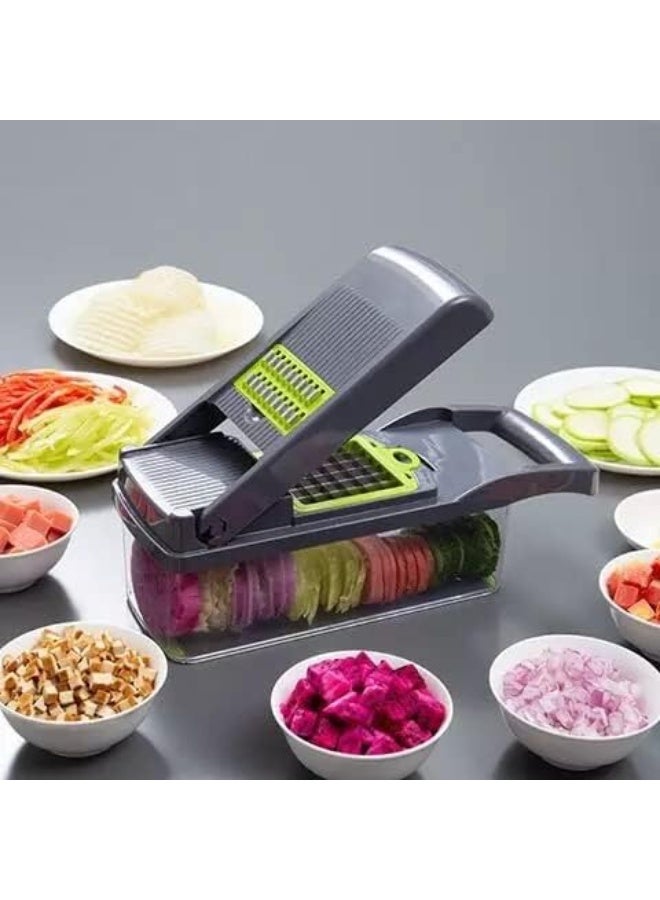 12 in 1 Hand Held Multifunctional Onion Cutter Fruits Slicer Potatoes Peeler Manual Vegetable Chopper  - Image 2