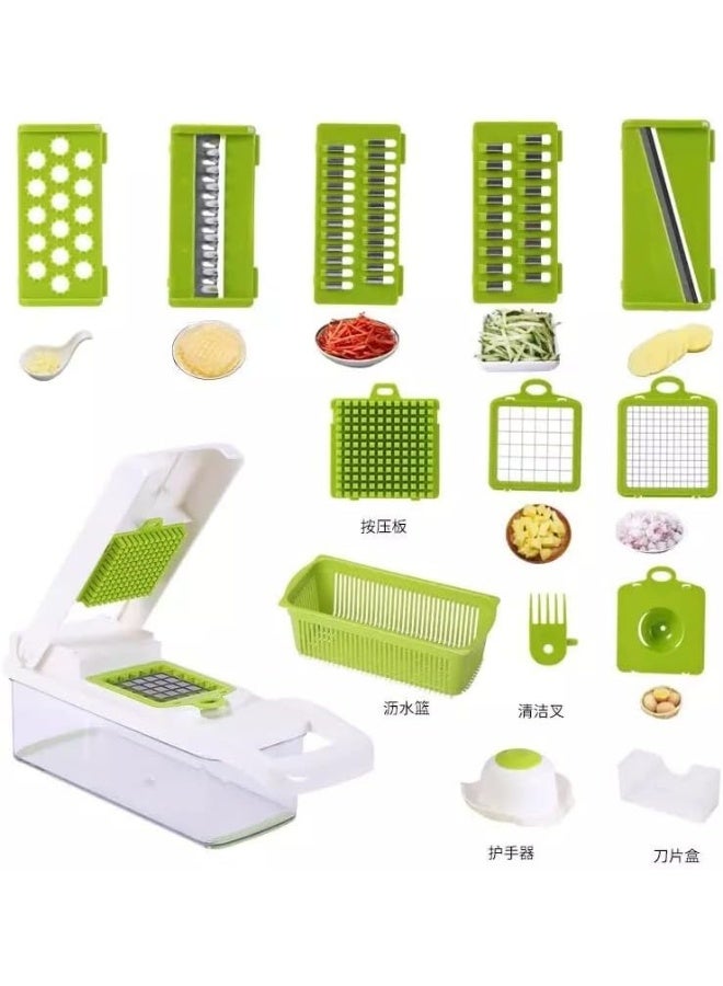 12 in 1 Hand Held Multifunctional Onion Cutter Fruits Slicer Potatoes Peeler Manual Vegetable Chopper  - Image 4