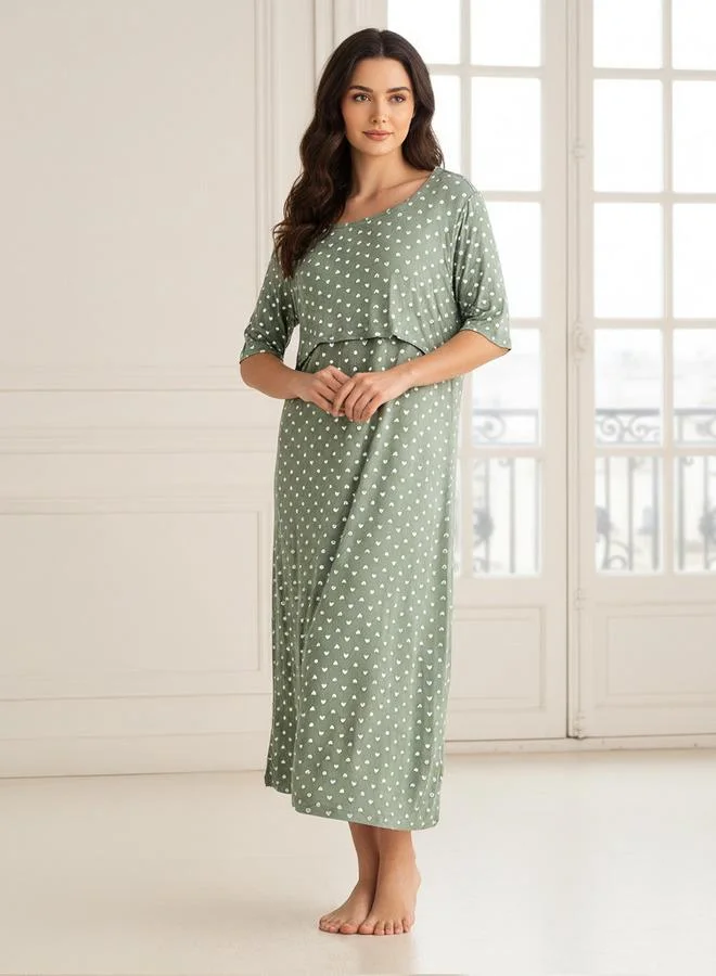 سبلاش فيڤ فستان حمل ليلي مطبوع