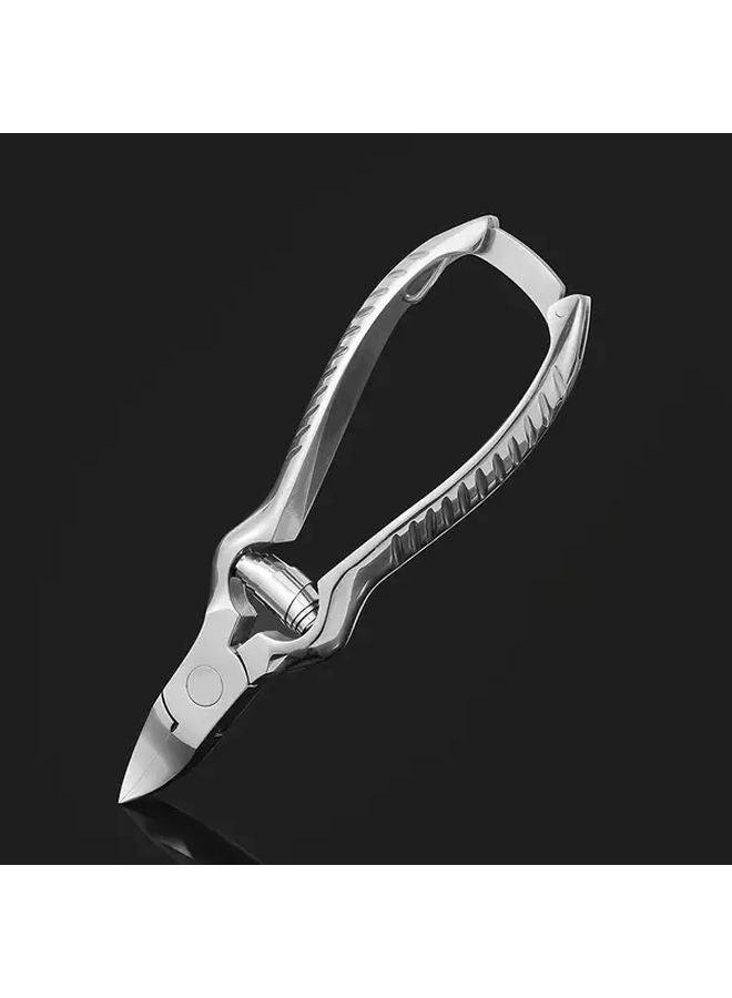 مقصات أظافر قدم مصنوعة من الفولاذ المقاوم للصدأ للمحترفين، للأظافر السميكة والناشبة، باللون الفضي - Image 4