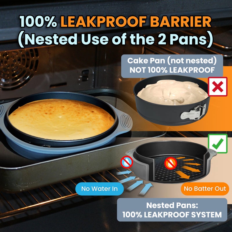 PETÃTS DESSERTS 8 Inch Springform Cake Pan NONSTICK - Cheesecake Pan with Silicone Sleeve â€“ NO LEAKS in Water Bath - No Foil Wrap Needed - Easy Cake Release â€“ Sturdy Build - Heavy-Gauge Carbon Steel 0.4 mm - Image 3