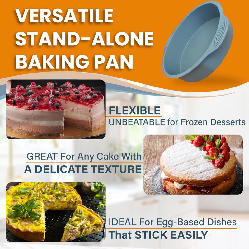 PETÃTS DESSERTS 8 Inch Springform Cake Pan NONSTICK - Cheesecake Pan with Silicone Sleeve â€“ NO LEAKS in Water Bath - No Foil Wrap Needed - Easy Cake Release â€“ Sturdy Build - Heavy-Gauge Carbon Steel 0.4 mm - Image 4