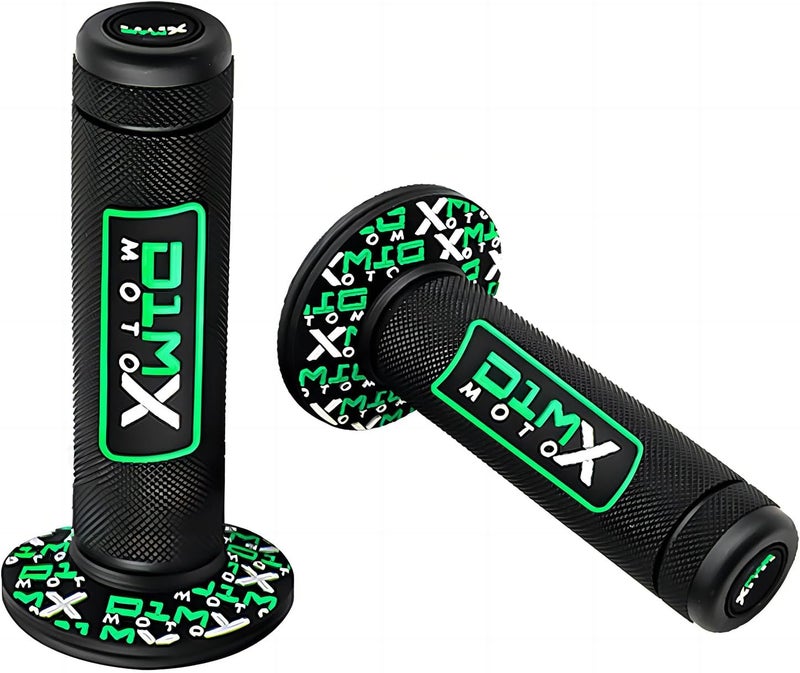 D1M 7/8 "Universal Motorcycle Handlebar Grip Pad Non-Slip Rubber Racing Grip for Motorbike Motocross Compatible fit Kawasaki (Green) - Image 1