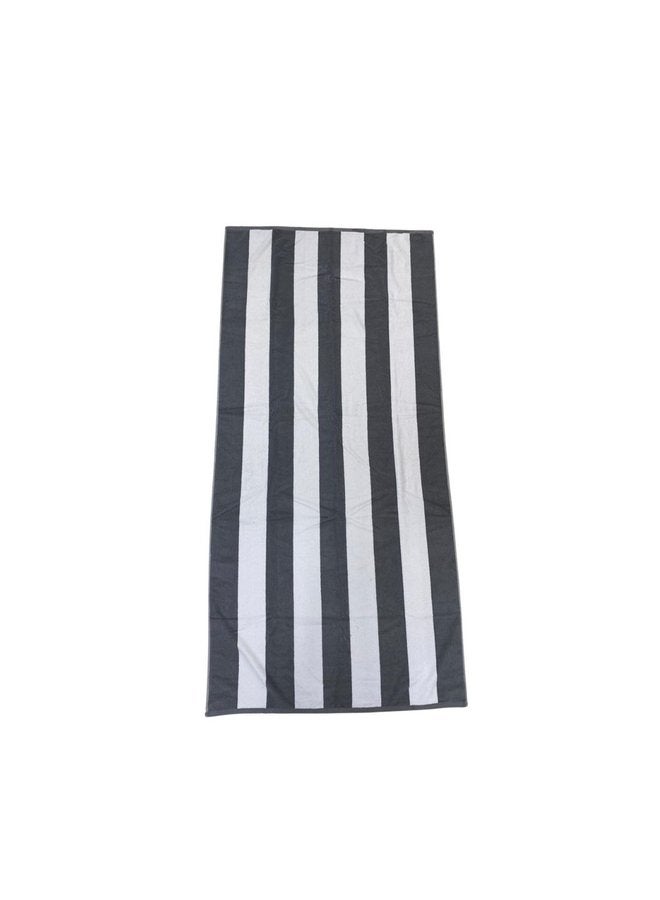 توالا بشكير بحر توالا, مقلم رصاصي في ابيض , قطن 100% ,ذو امتصاص عالي 100*200 - Image 3