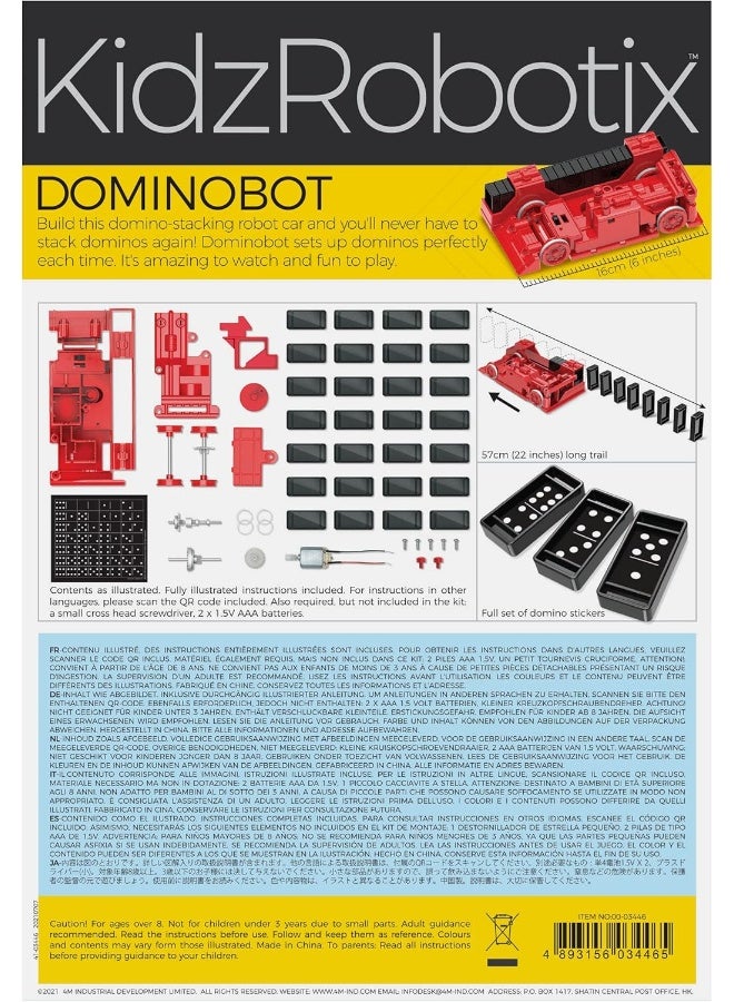 4M KidzRobotix Dominobot – Build a Robot that Sets Up Dominoes Automatically | STEM Mechanical Engineering Kit for Kids Ages 8+ | 00-03446 - Image 5
