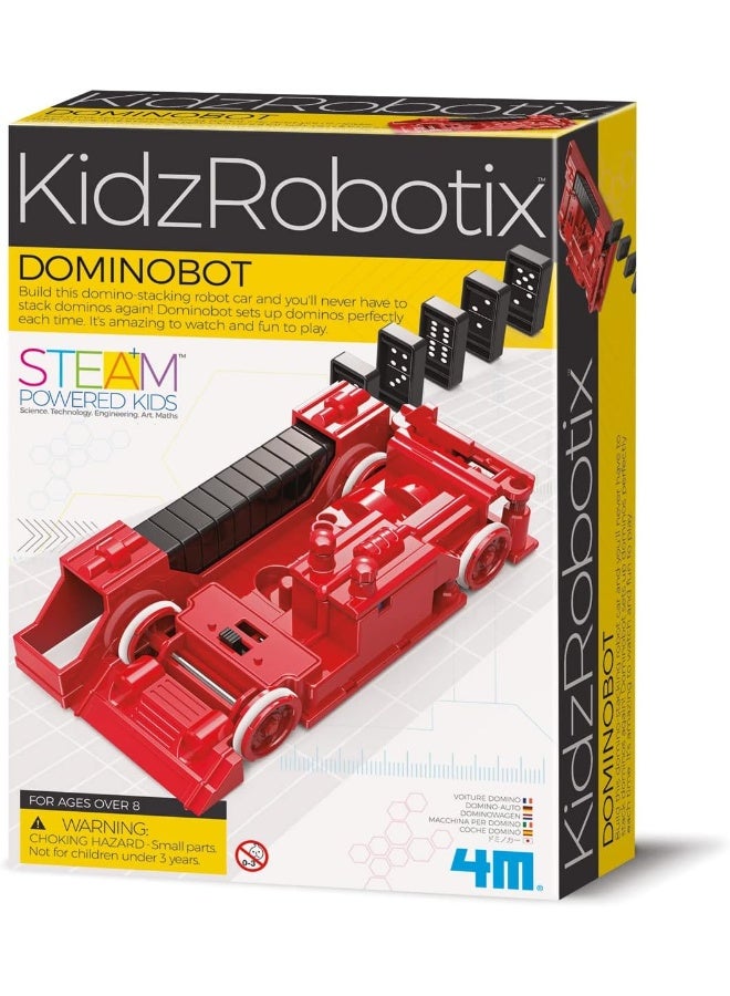 4M KidzRobotix Dominobot – Build a Robot that Sets Up Dominoes Automatically | STEM Mechanical Engineering Kit for Kids Ages 8+ | 00-03446 - Image 1