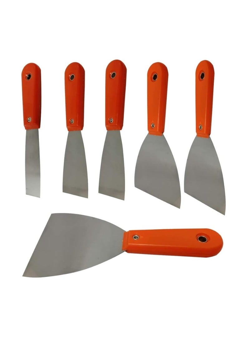 KNP KNP Wall Paint Scrapers and Putty Knives Set 6 pcs is an Essential Collection of Tools Designed for a Variety of Home Improvement and Renovation Tasks.  - Image 1