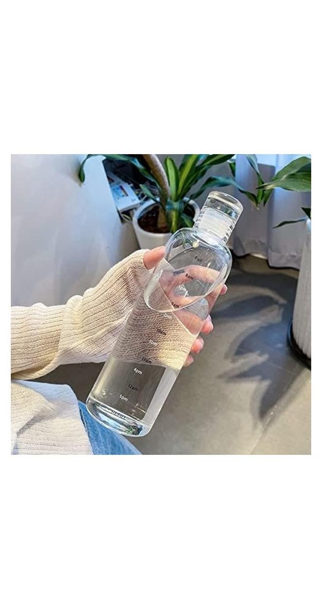 Leak Proof Acrylic Water Bottle with Time Marker, Multi Color - Image 1