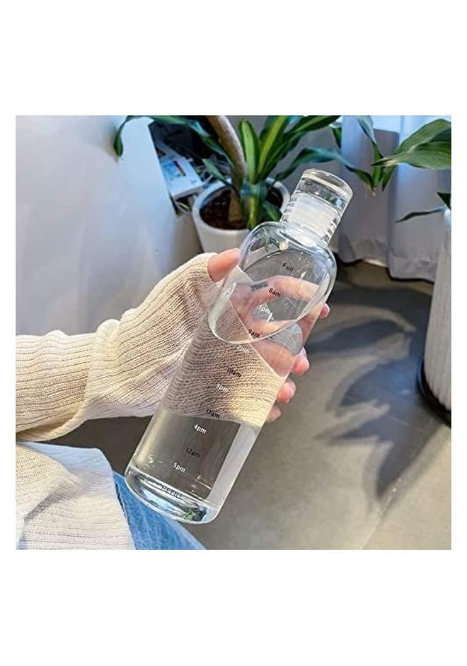 Leak Proof Acrylic Water Bottle with Time Marker, Multi Color - Image 1