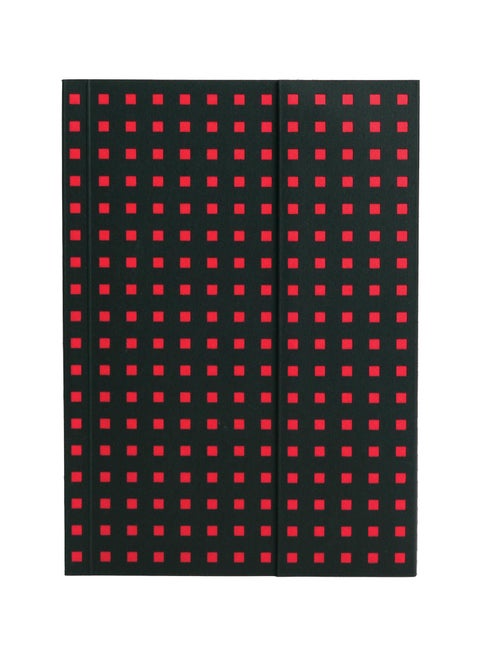 Quadro Black on Red B6 Unlined Wrap Closure 112 Pages 100gsm Notebook