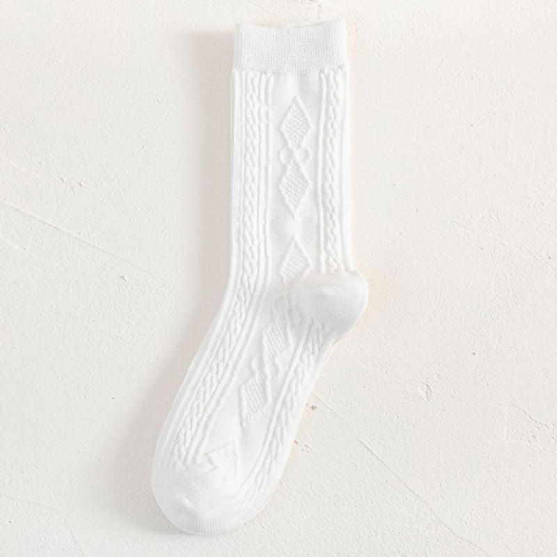 Women Cotton Crew Socks Knit Casual Socks Ruffle Frilly Striped Pattern Ankle Socks Student Tube Socks - Image 3