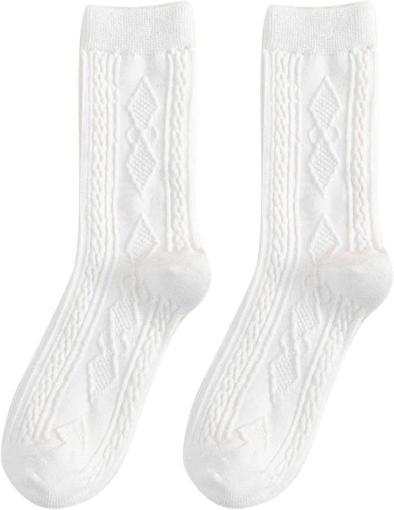 Women Cotton Crew Socks Knit Casual Socks Ruffle Frilly Striped Pattern Ankle Socks Student Tube Socks - Image 1