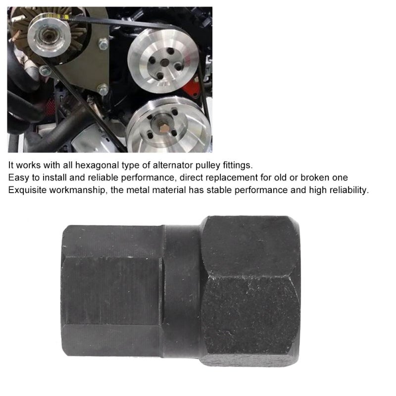 Alternator Pulley Removal Tool: 1 Set Metal Hexagonal Design - Smooth Repair Operation Installation Tool for Automobile Mechanical Repair - Image 2