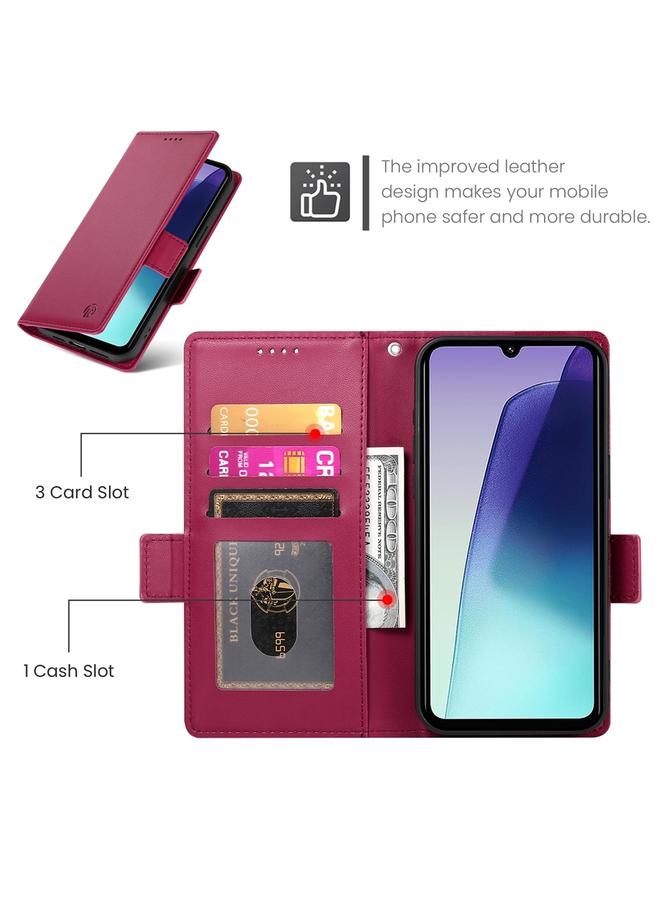 S-TOP Case For Redmi 14C 4G Side Buckle Magnetic Frosted Leather Phone Case - Image 4