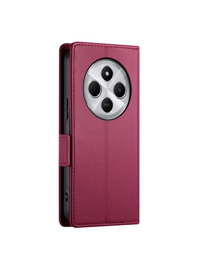 S-TOP Case For Redmi 14C 4G Side Buckle Magnetic Frosted Leather Phone Case - Image 3