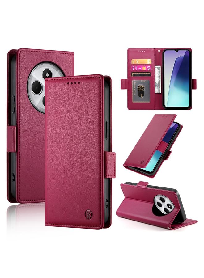 S-TOP Case For Redmi 14C 4G Side Buckle Magnetic Frosted Leather Phone Case - Image 1