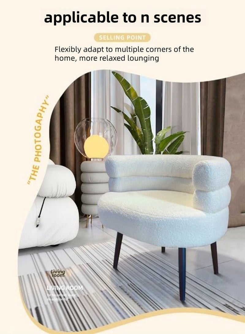 EzzySo Elegantly Designed Modern Boucle Accent Chair  Fabric Dressing Chair Suitable for Bedroom Living Room Study Room  - Image 2
