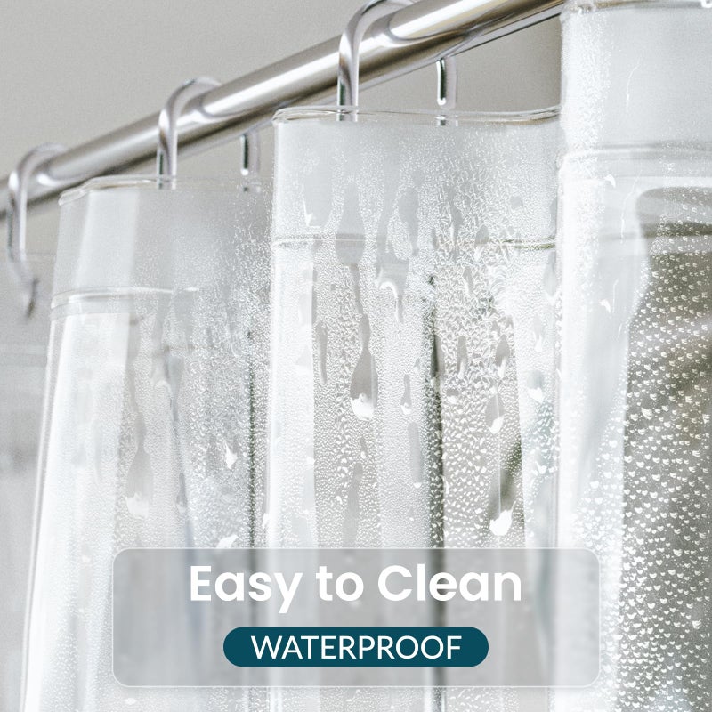 Titanker Extra Long Shower Curtain Liner 72 x 84 Clear Plastic Shower Liner PEVA Waterproof Lightweight Shower Curtain with Liner for Bathroom with Magnets and Grommets - Image 3