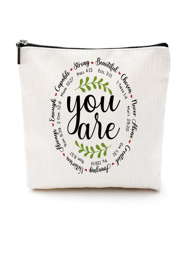 CQM Inspirational Gifts for Women Self Care Makeup Bag Mental Health Awareness Positive Affirmation Gifts for Her Girls Therapist Psychologist Tutor Zipper Pouch Toiletry Bag Christmas Birthday - Image 1