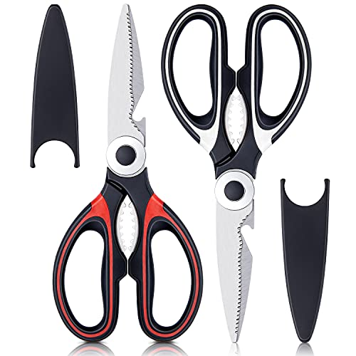BEATURE Heavy Duty Kitchen Shears, Stainless Steel Kitchen Scissors, Ultra Sharp Multi-functional Cooking Scissors for Chicken, Fish, Meat, Vegetables and Walnuts, Premium and Practical Tools, 2 Packs - Image 1