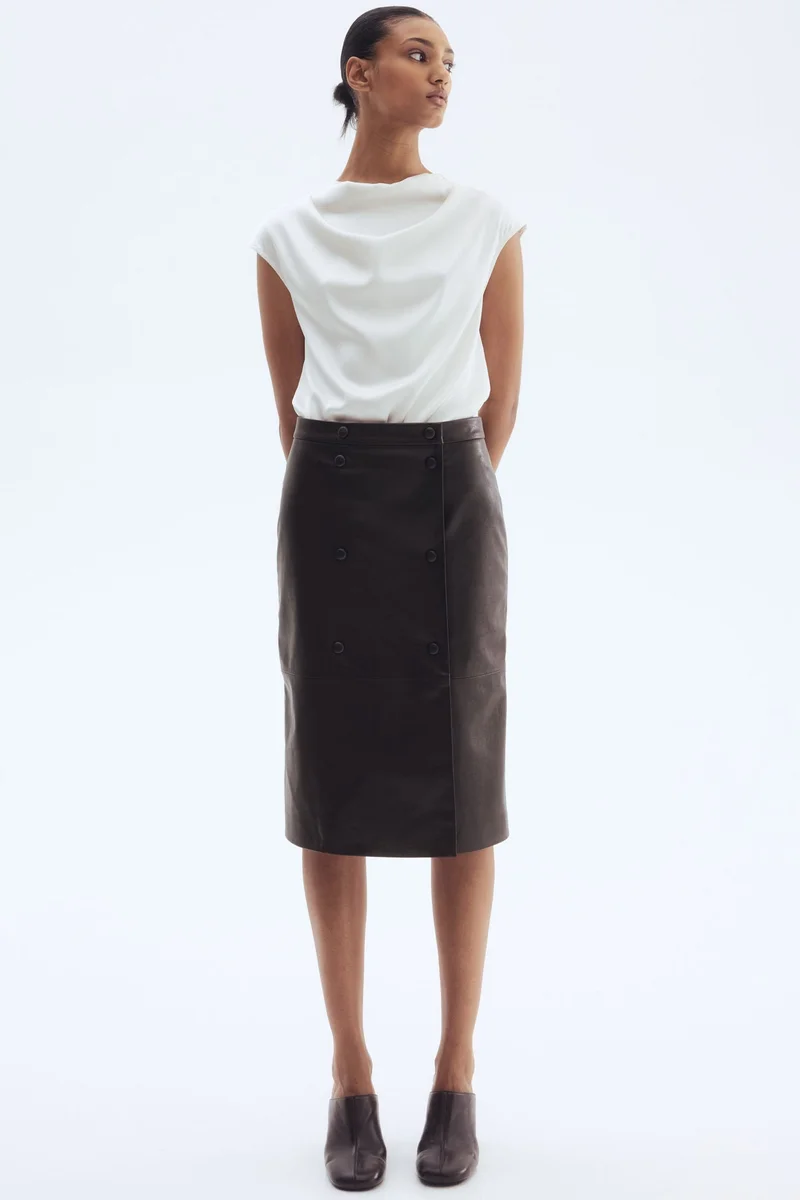 H&M Coated wrap skirt