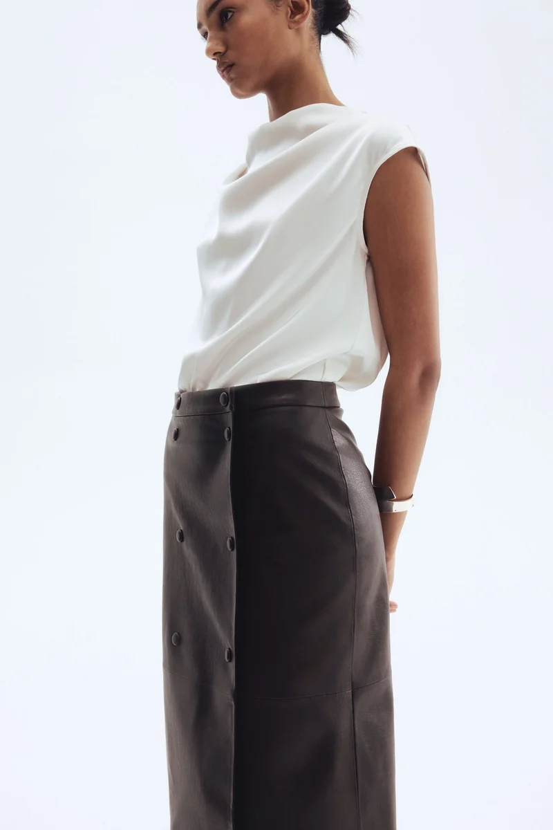 H&M Coated wrap skirt