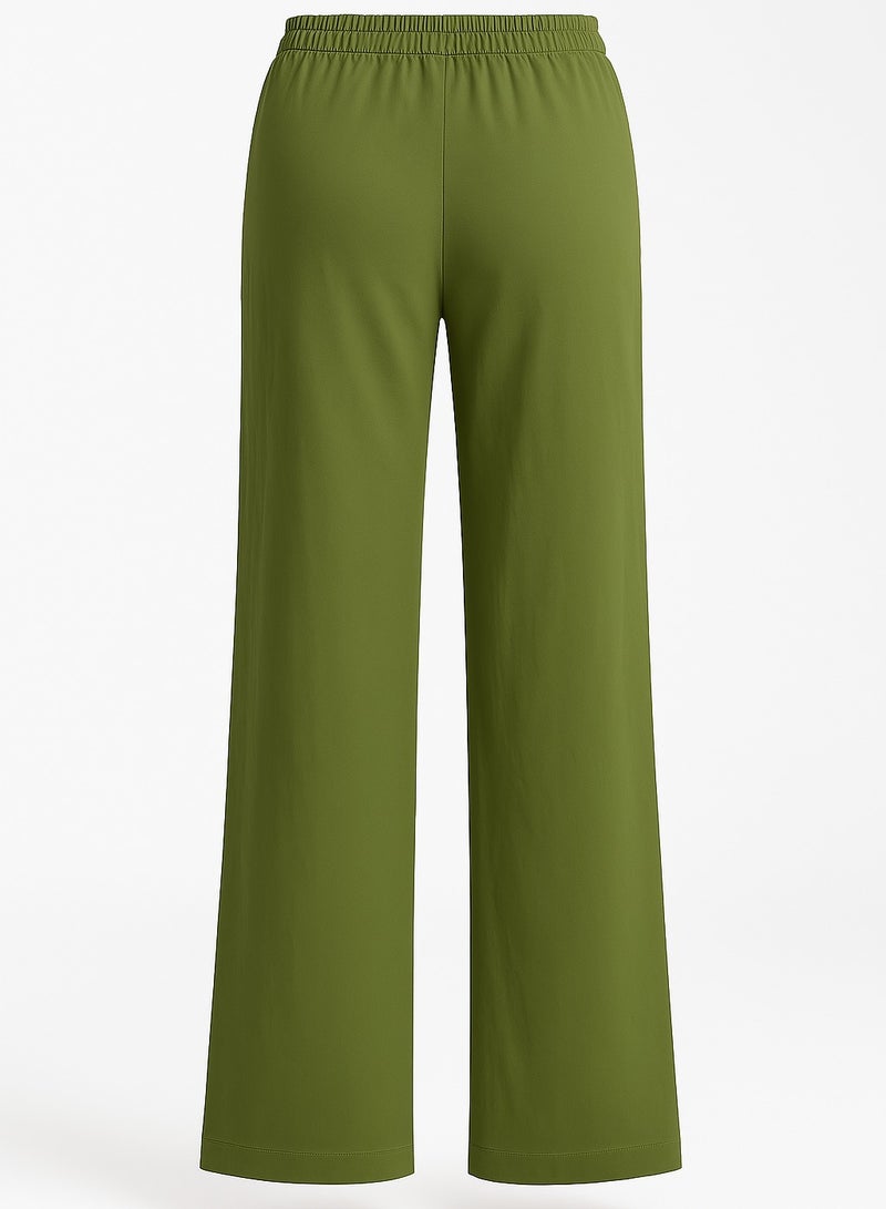 Soft Steps Women's Linen Pants Dark Green Size XL  - Image 4