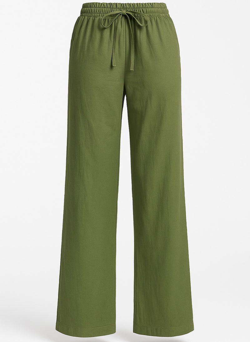Soft Steps Women's Linen Pants Dark Green Size XL  - Image 3