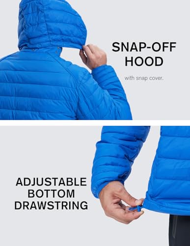 fit space Men's Puffer Jacket Down Synthesis Lightweight Hiking Jacket Winter Warm Coat Quilted Water Resistant Packable (Blue, Small) - Image 4