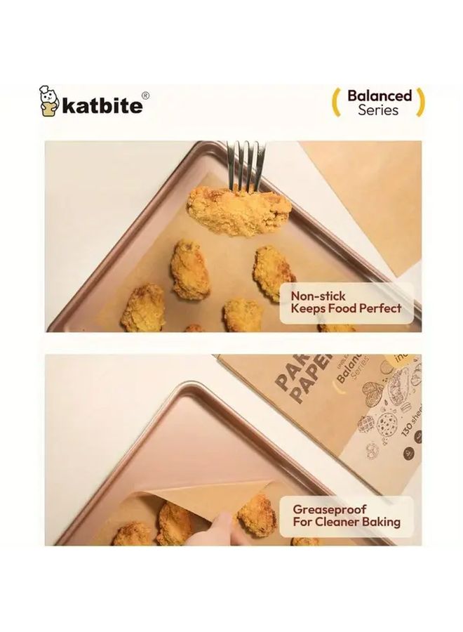 Precut Nonstick Parchment Paper 50 Sheets Natural Color For Baking Grilling Air Fryer - Image 2