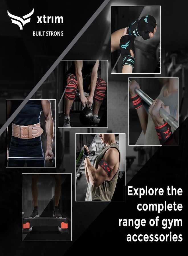 XTRIM Knee Support for Men - Knee Wraps - Knee Stabilizer - Unisex Knee Bands for Sports, Squats, and Heavy Lifting, Washable Fabric (2 Meters Long, Set of 2, Red) - Image 3