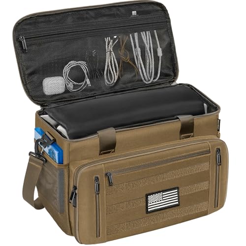 OUUTMEE Tactical Carrying Bag Compatible with PS5PS5 ProPS5 Slim Console Travel Console Carry Case with MultiPockets for 156 Laptop Controllers Discs and More Accessories - Image 1