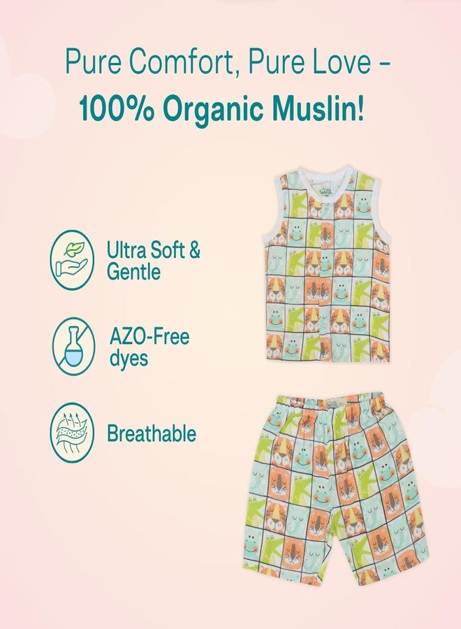 A toddler thing - 100% Organic Cotton Muslin Jabla & Shorts | Zoodle Blocks | White | Size - Newborns | for Boys & Girls | Super Soft & Breathable Baby Products | Casual Clothing - Image 4