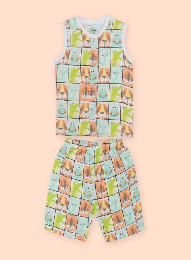 A toddler thing - 100% Organic Cotton Muslin Jabla & Shorts | Zoodle Blocks | White | Size - Newborns | for Boys & Girls | Super Soft & Breathable Baby Products | Casual Clothing - Image 5