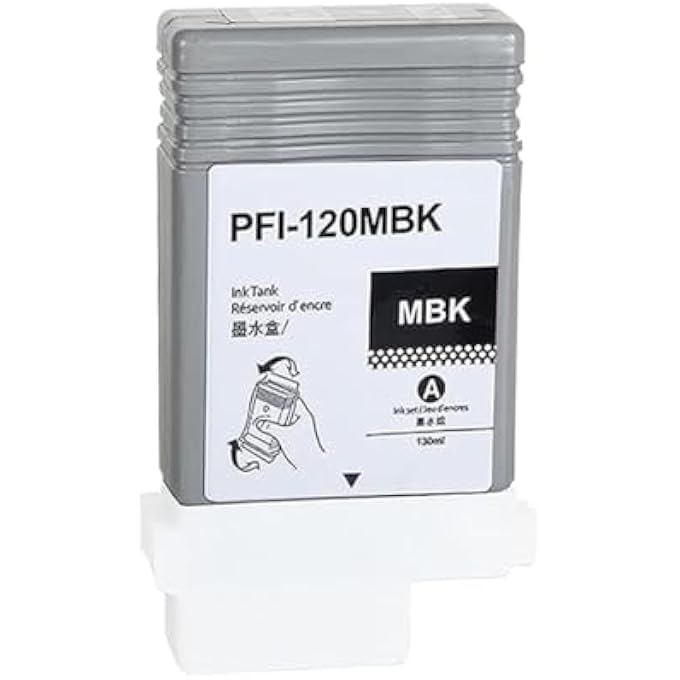 PFI-120 INK CARTRIDGE WITH LATEST CHIP COMPATIBLE WITH CANON IMAGEPROGRAF TM-200 TM-205 TM-300 TM-305 (MATTE BLACK) - Image 1