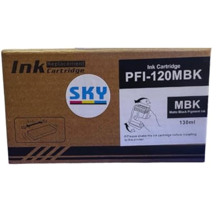 PFI-120 INK CARTRIDGE WITH LATEST CHIP COMPATIBLE WITH CANON IMAGEPROGRAF TM-200 TM-205 TM-300 TM-305 (MATTE BLACK) - Image 2