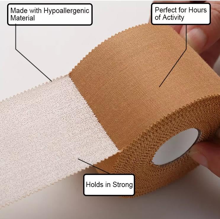MuscleFix Rigid Sports Tape for Strong Joint Support, Injury Prevention & Athletic Strapping – Premium Non-Elastic Zinc Oxide Tape for Knees, Ankles & Shoulders (3.8 cm × 13.7 m) Pack of 1 - Image 2