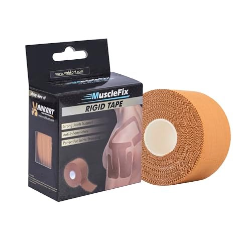 MuscleFix Rigid Sports Tape for Strong Joint Support, Injury Prevention & Athletic Strapping – Premium Non-Elastic Zinc Oxide Tape for Knees, Ankles & Shoulders (3.8 cm × 13.7 m) Pack of 1 - Image 1