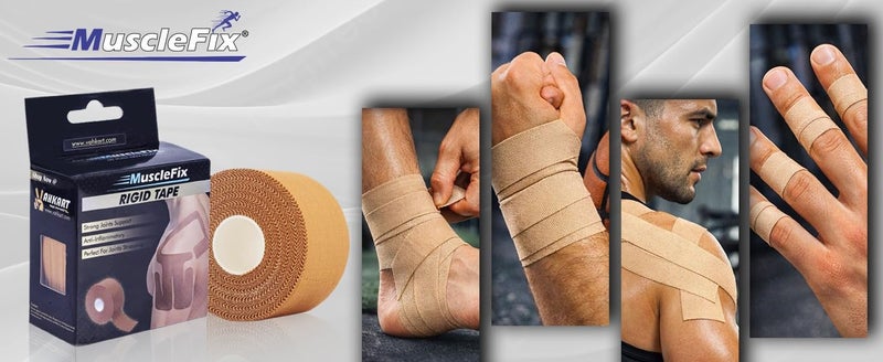 MuscleFix Rigid Sports Tape for Strong Joint Support, Injury Prevention & Athletic Strapping – Premium Non-Elastic Zinc Oxide Tape for Knees, Ankles & Shoulders (3.8 cm × 13.7 m) Pack of 1 - Image 5