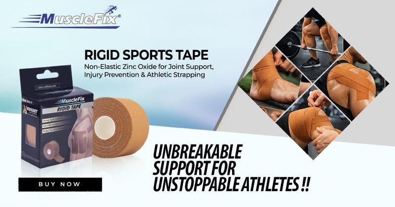 MuscleFix Rigid Sports Tape for Strong Joint Support, Injury Prevention & Athletic Strapping – Premium Non-Elastic Zinc Oxide Tape for Knees, Ankles & Shoulders (3.8 cm × 13.7 m) Pack of 1 - Image 4