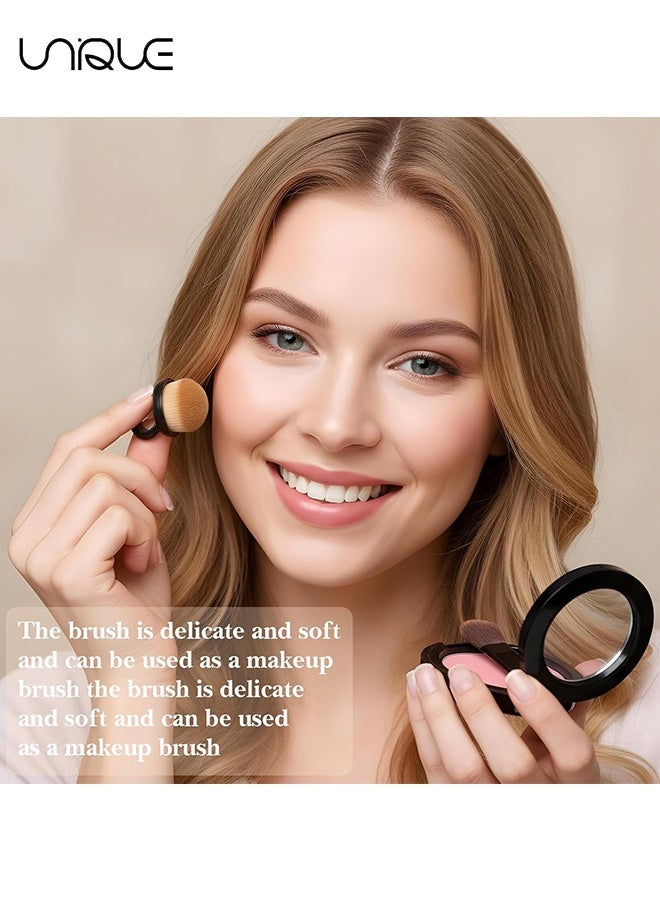 Unique 4Packs Nail Dust Cleaning Brush Ring,Soft Brushes for Clean Up Fingernails and Toenails Small Portable Nail Scrubber Brush Nail Duster Tools for Manicure and Pedicure (Black and White) - Image 3