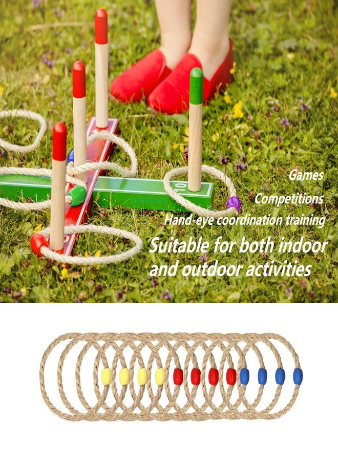 DONZWIYES 12 Pack Multicolor Sisal Rope Ring Toss Game Replacement Parts for Adults and Kids, Outdoor Toss Rings for Agility Practice and Speed/Yard/Lawn Games for Party (3 Colors-Red Yellow Blue) - Image 4