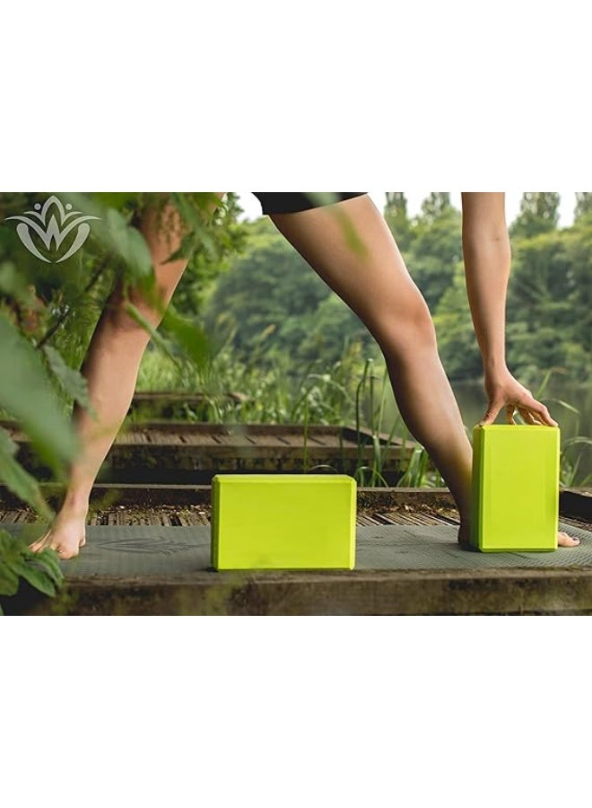 مكعب اليوجا عالي الكثافة من سبورت كيو، إسفنج EVA غير قابل للانزلاق، لتحسين التمدد في اليوجا والبيلاتس واللياقة البدنية (عبوة من قطعتين) - Image 2