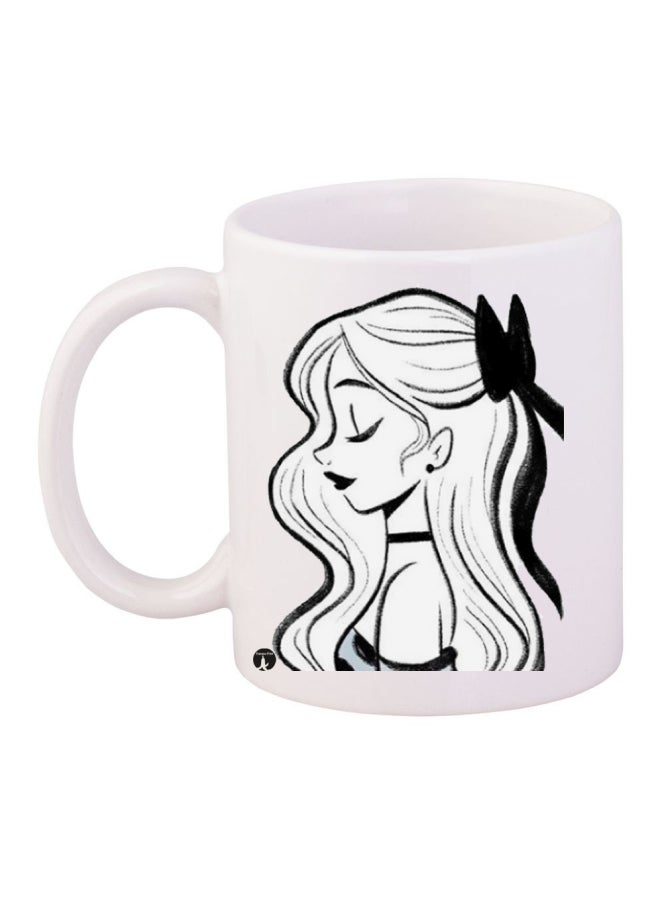 RYN Printed Ceramic Coffee Mug White/Black