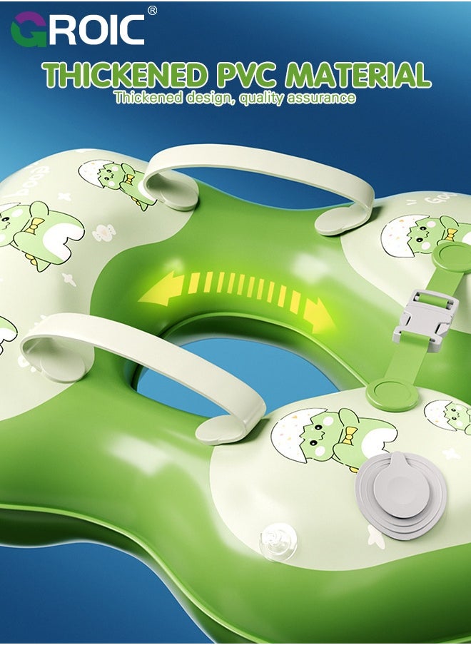 GROIC Baby Swimming Neck with Self-Inflating Function, PVC Thickening Material, Children Floating Toys, Infant Baby Pool Float No Flip Thicken Swim Training for Baby  - Image 3