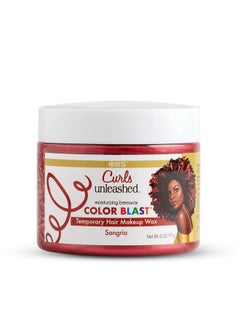 Curls Unleashed Color Blast Temporary Color Wax, Infused with Beeswax & Castor Oil, Sangria (6.0 oz).