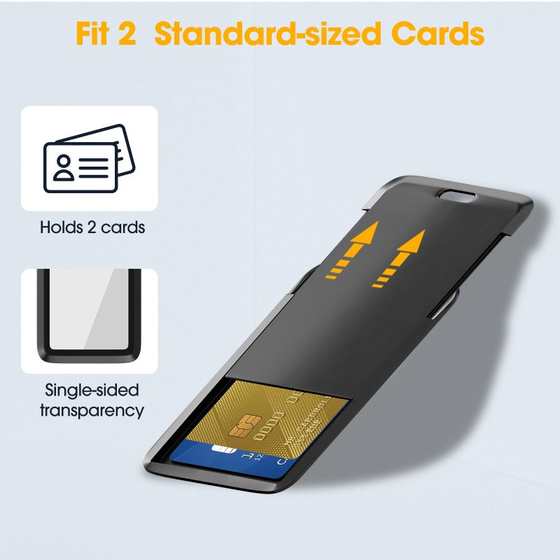 GoorDik 4 Pack Sliding Black ID Badge Holder, Heavy Duty Plastic ID Badge with Clear Window, Vertical Key Card Holder Protector Pouch for Office School ID Cards Proximity Key Cards Drivers Licenses & Passes - Image 4