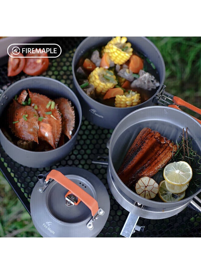Fire-maple Feast 4 Outdoor Stove Camping Equipment, Camping Cookware, Frying Pan, Kettle, Portable Pot Set, Tea Brewing Stove - Image 3
